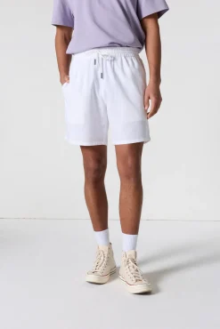Bermuda en lin Blanc Lysandre