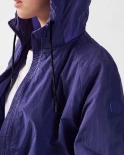 Blouson coupe-vent léger à capuche Bleu mystique Alize