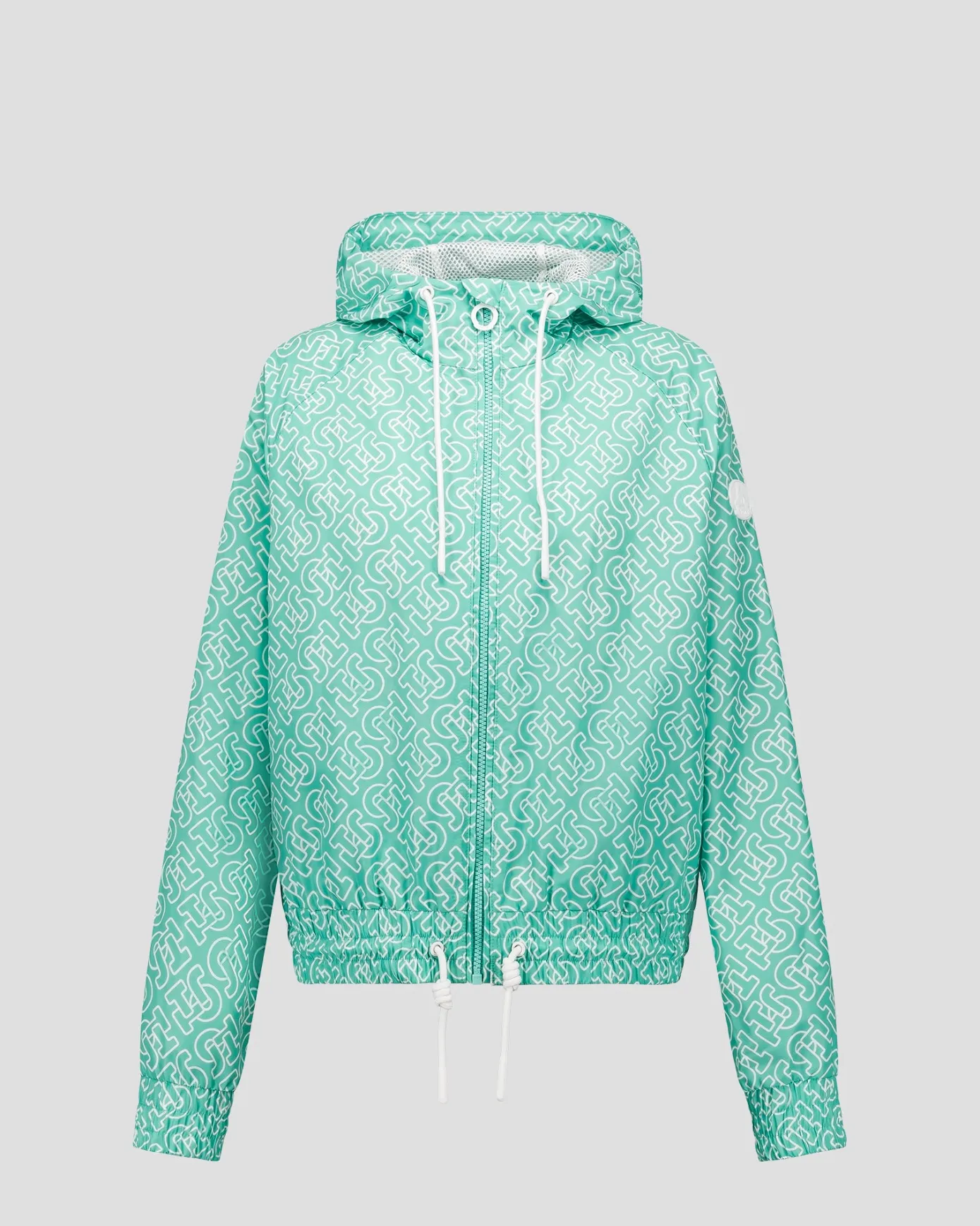 Blouson coupe-vent léger à capuche Mono lagon Alize monogram