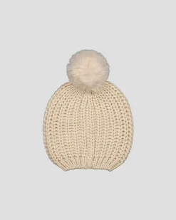 Bonnet à pompons Naturel Langley