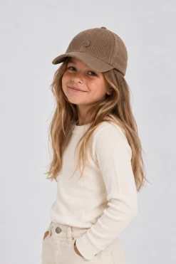 Casquette enfant en velours Beige fumé Gaido