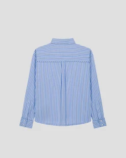 Chemise enfant en popeline Bleu céleste rayé Harold stripe