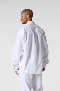 Chemise mixte en lin Blanc Calypso