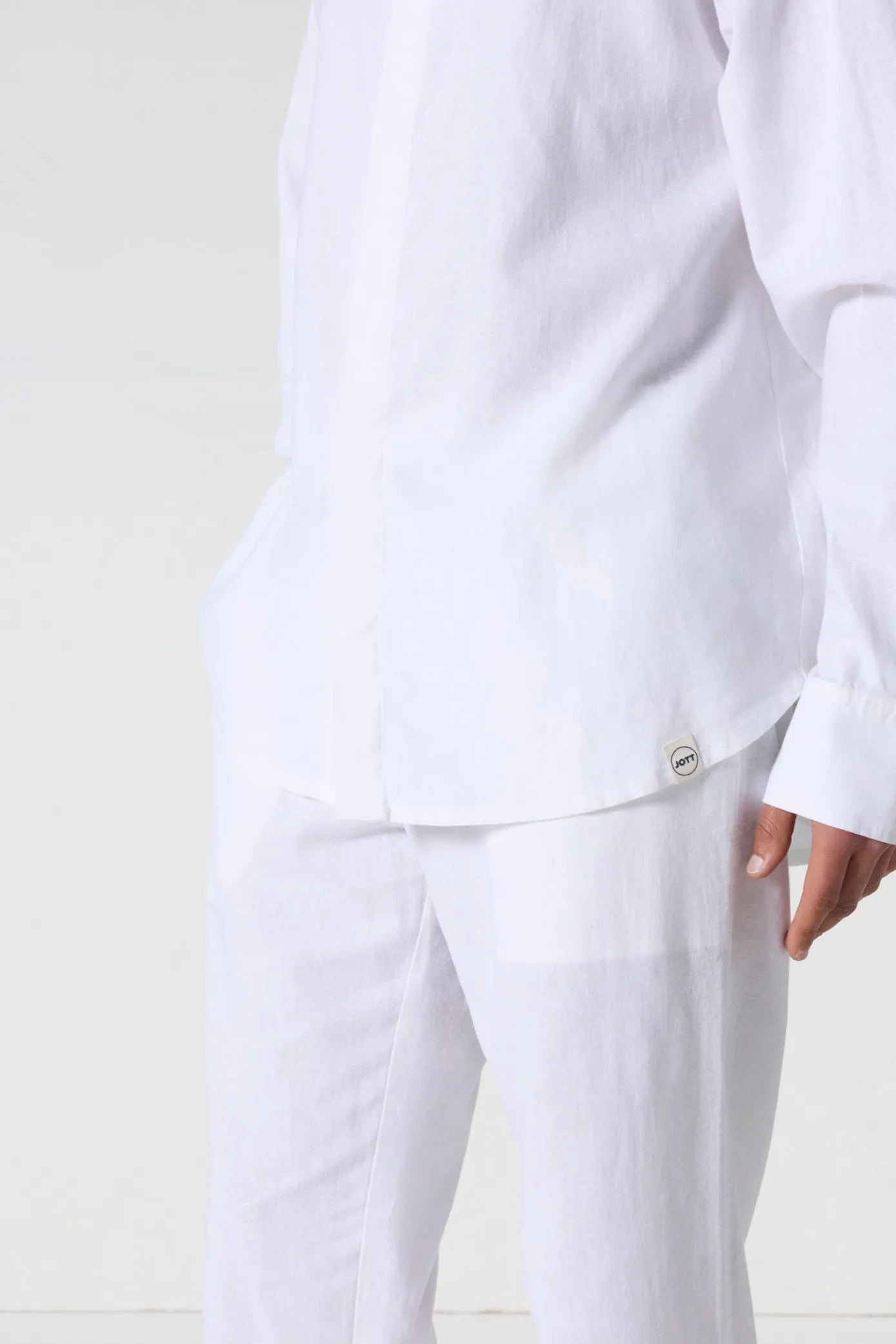 Chemise mixte en lin Blanc Calypso