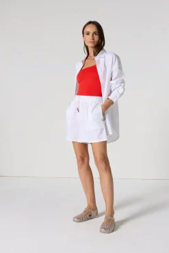 Chemise mixte en lin Blanc Calypso