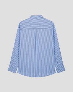 Chemise mixte en popeline Bleu céleste rayé Duffy stripe