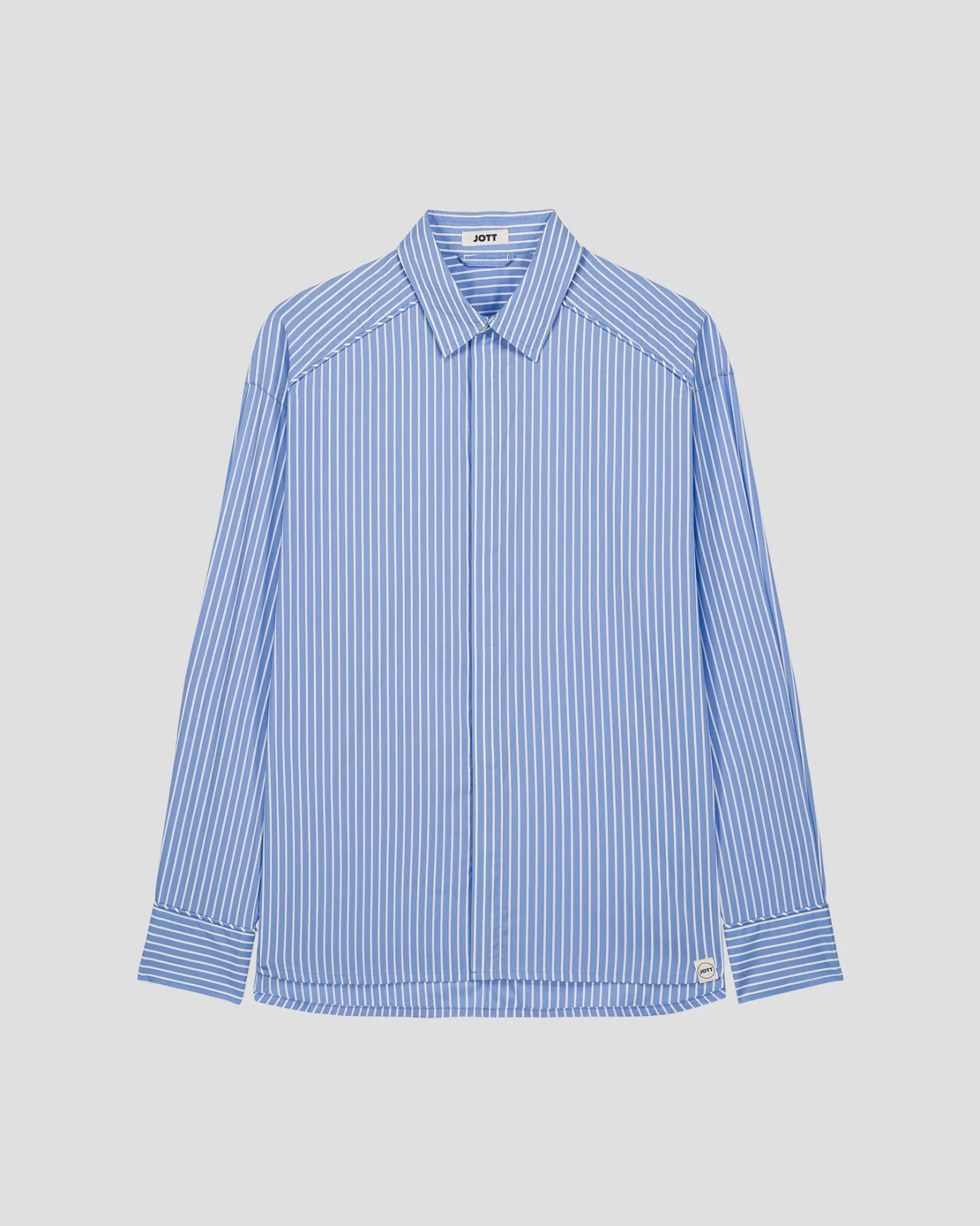 Chemise mixte en popeline Bleu céleste rayé Duffy stripe