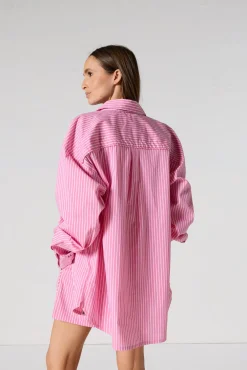 Chemise mixte en popeline Pink antique rayé Duffy stripe