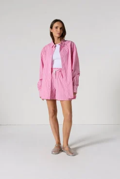 Chemise mixte en popeline Pink antique rayé Duffy stripe