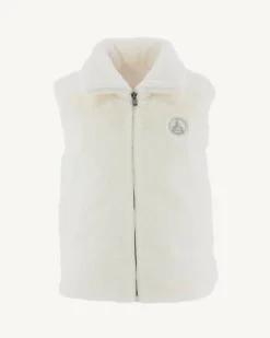 Doudoune avec des cristaux Swarovski®️ sans manches réversible Grand Froid Blanc Daria