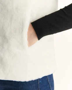 Doudoune avec des cristaux Swarovski®️ sans manches réversible Grand Froid Blanc Daria