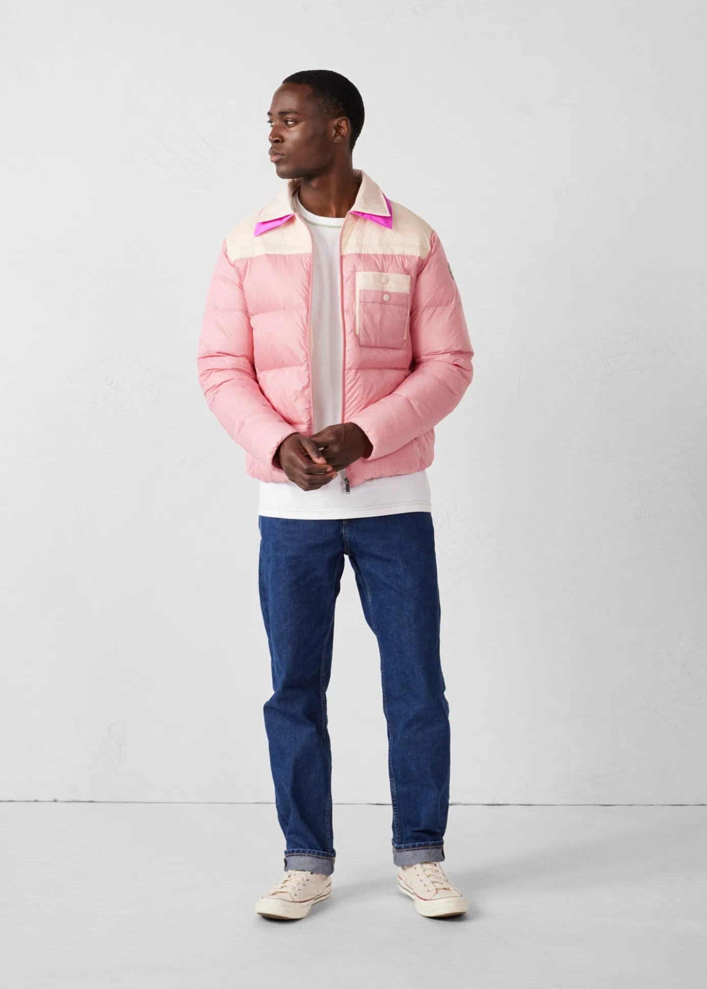 Doudoune bicolore mixte Pink antique/Salty nude Raven