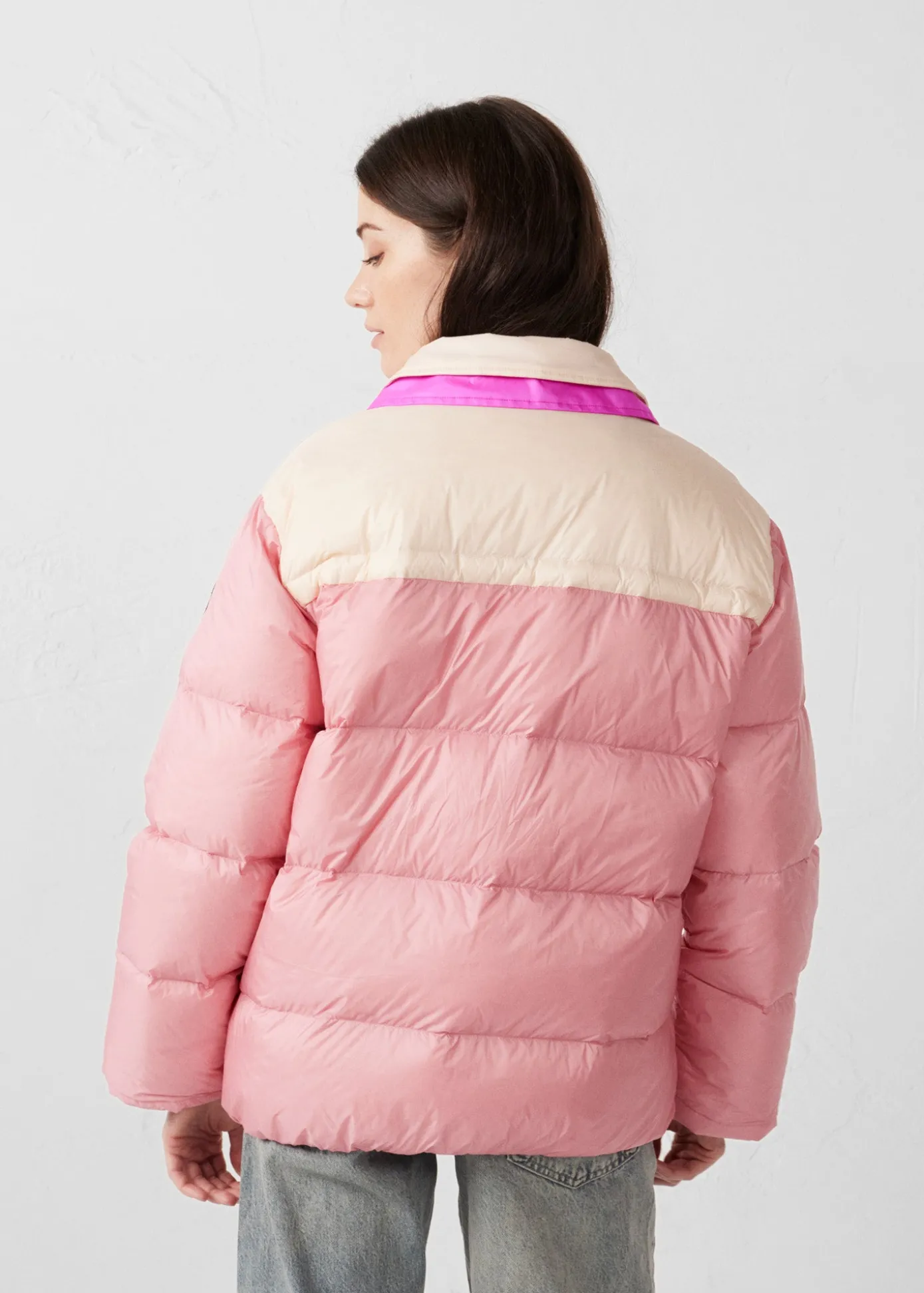 Doudoune bicolore mixte Pink antique/Salty nude Raven