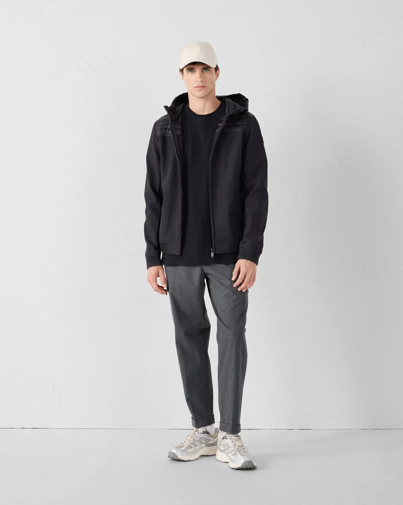 Doudoune bi-matière softshell Noir Paco 2.0