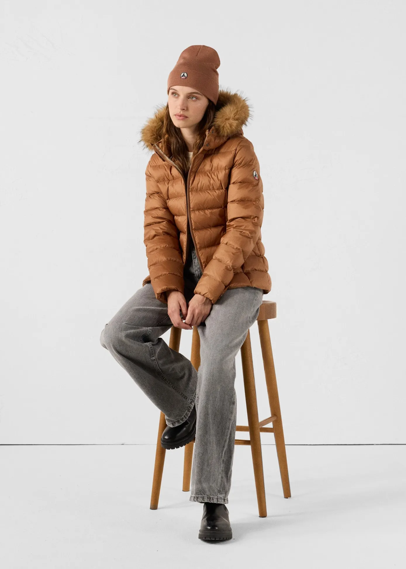Doudoune à capuche Grand Froid Sucre roux Luxe