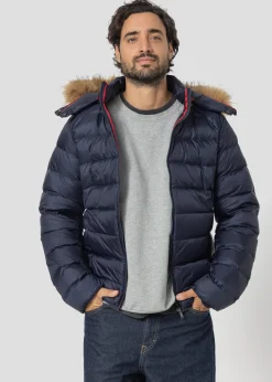Doudoune à capuche Grand Froid Marine Prestige