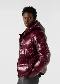 Doudoune à capuche Grand Froid Cerise noir Java laquée
