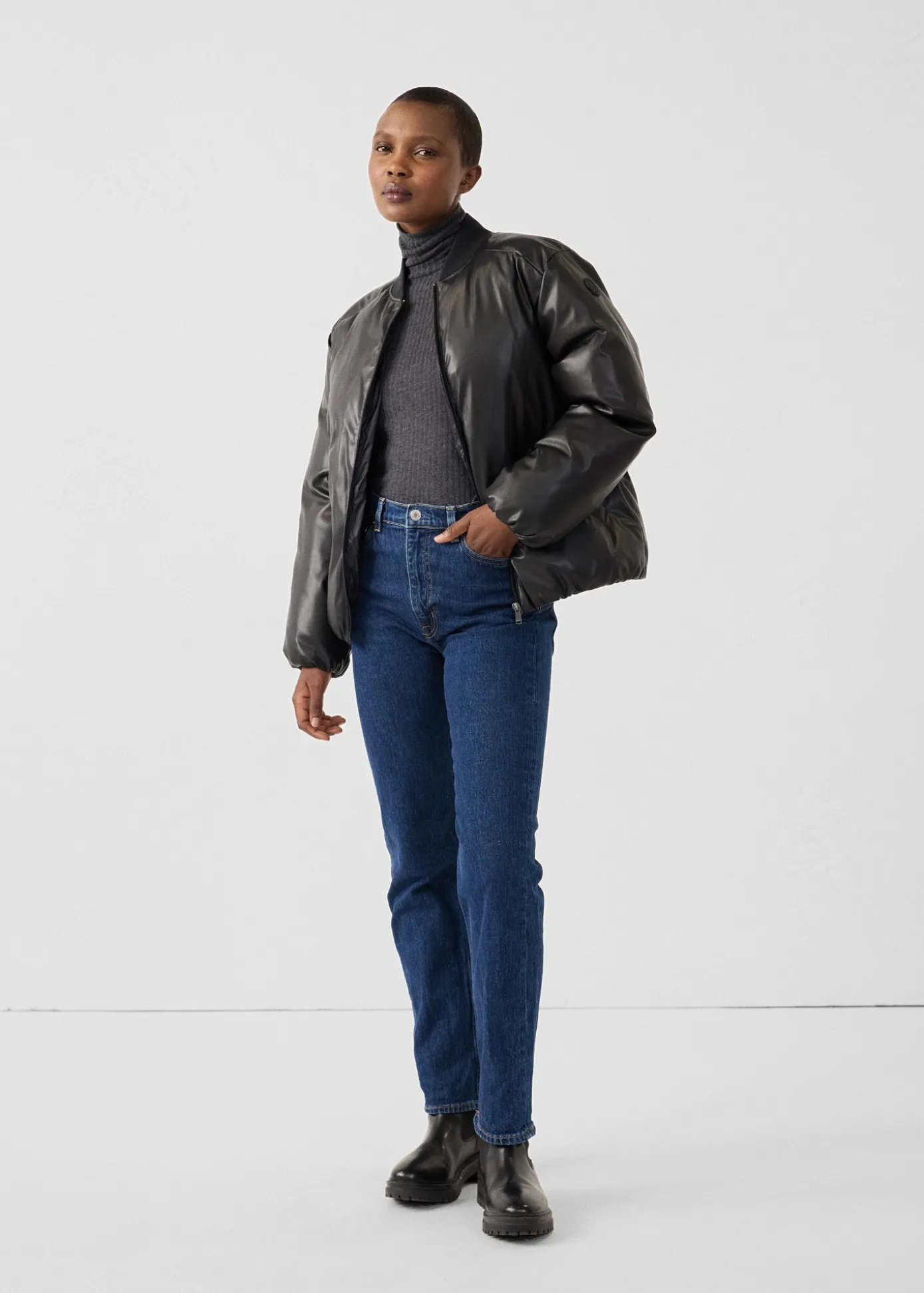 Doudoune courte esprit bomber Noir Celeste