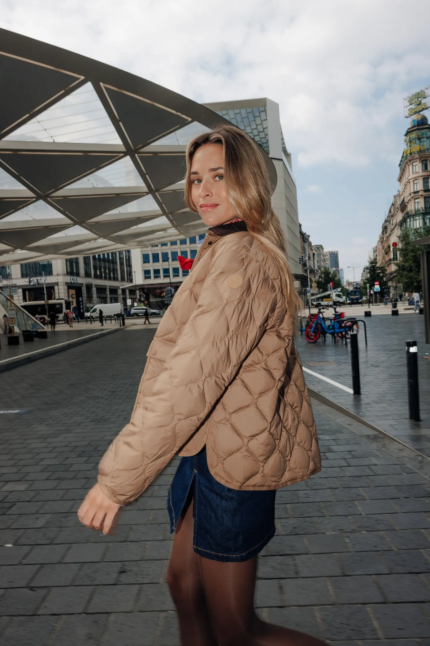 Doudoune courte oversize Beige fumé Edna