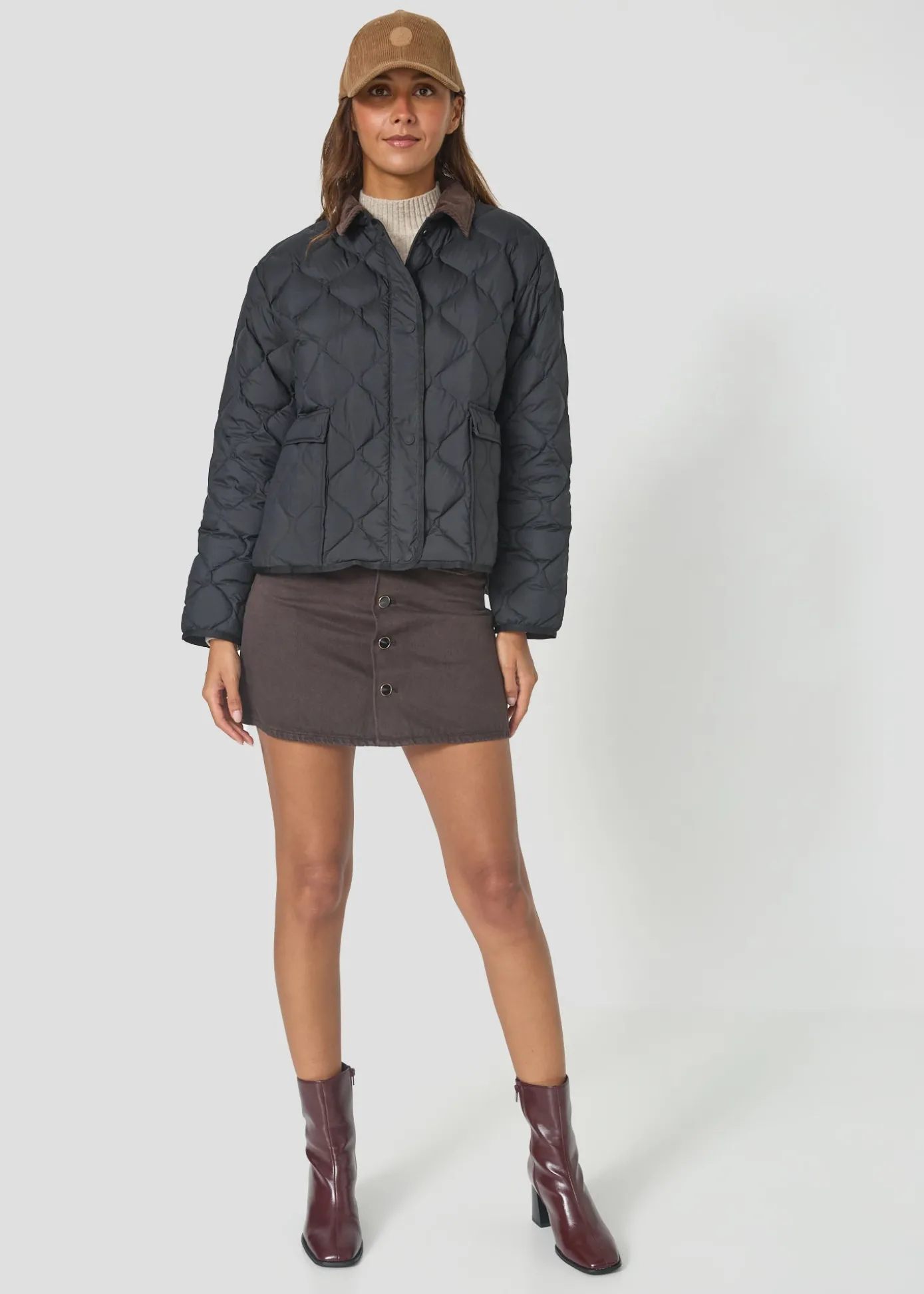 Doudoune courte oversize Noir Edna