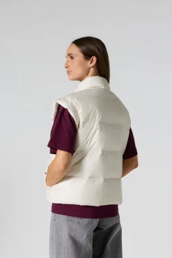 Doudoune courte oversize sans manches Naturel Lyna