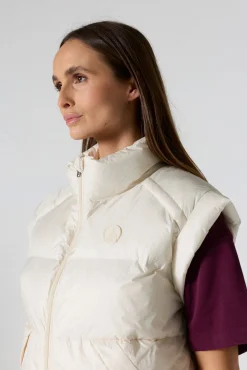 Doudoune courte oversize sans manches Naturel Lyna