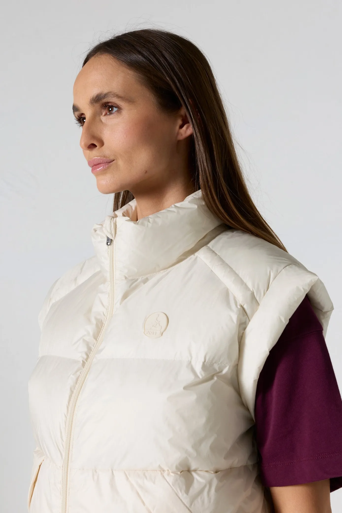Doudoune courte oversize sans manches Naturel Lyna