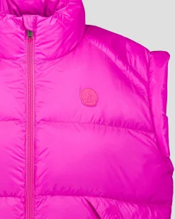Doudoune courte oversize sans manches Rose électrique Lyna