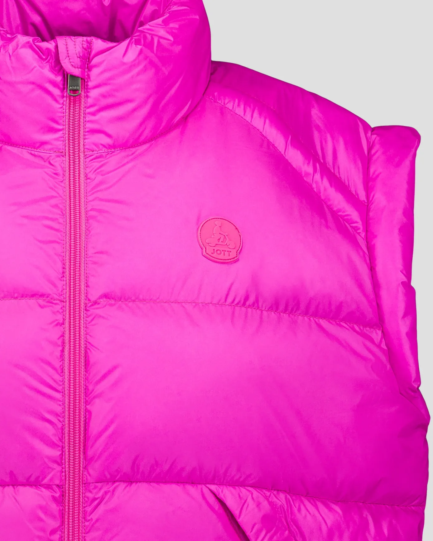 Doudoune courte oversize sans manches Rose électrique Lyna