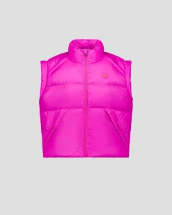 Doudoune courte oversize sans manches Rose électrique Lyna