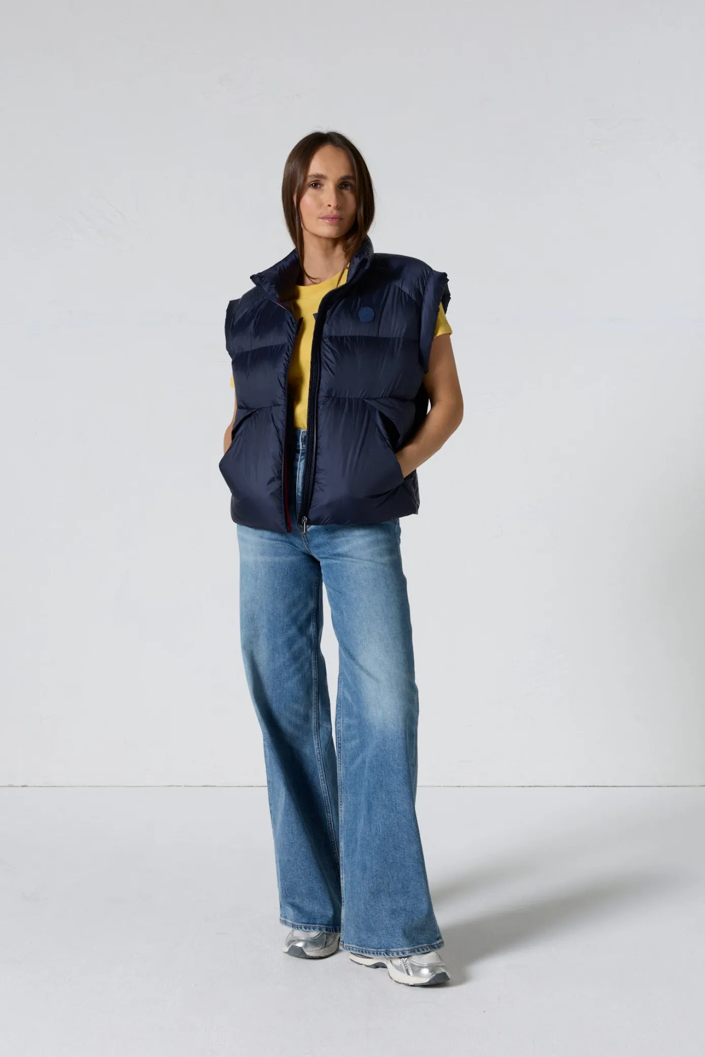 Doudoune courte oversize sans manches Marine Lyna