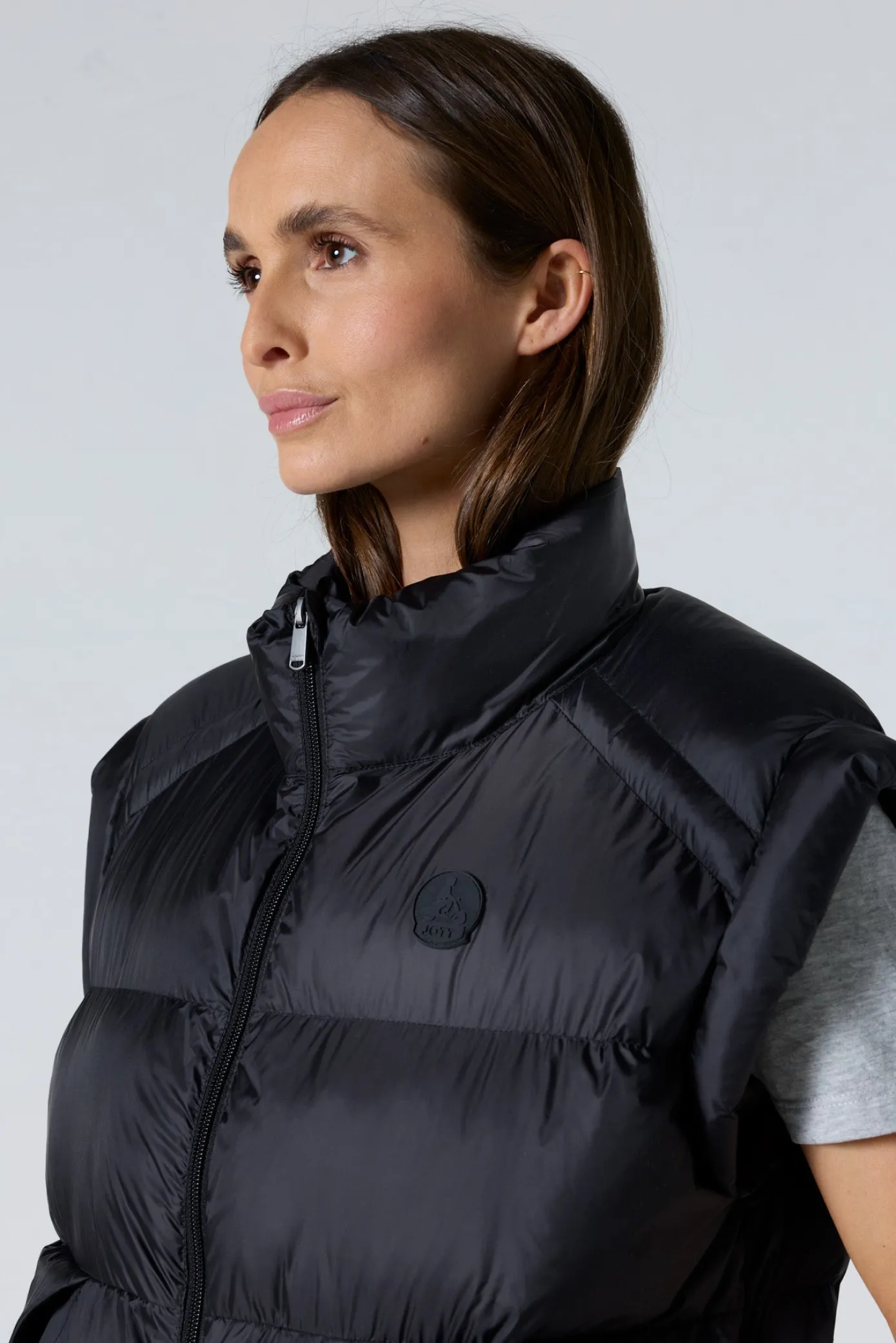 Doudoune courte oversize sans manches Noir Lyna