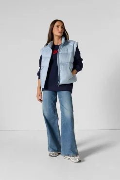 Doudoune courte oversize sans manches Cendre marine Lyna