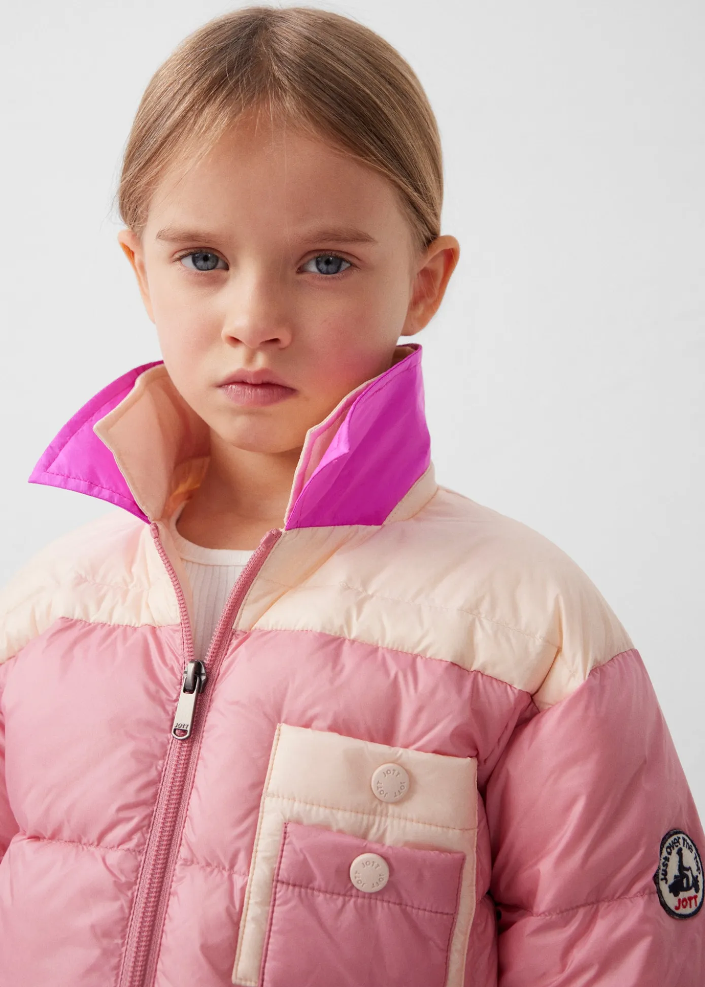 Doudoune enfant bicolore contrastée Pink antique/Salty nude Orel