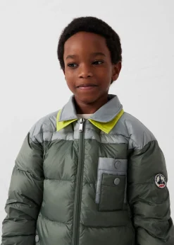Doudoune enfant bicolore contrastée Vert sauge/Roche lunaire Orel