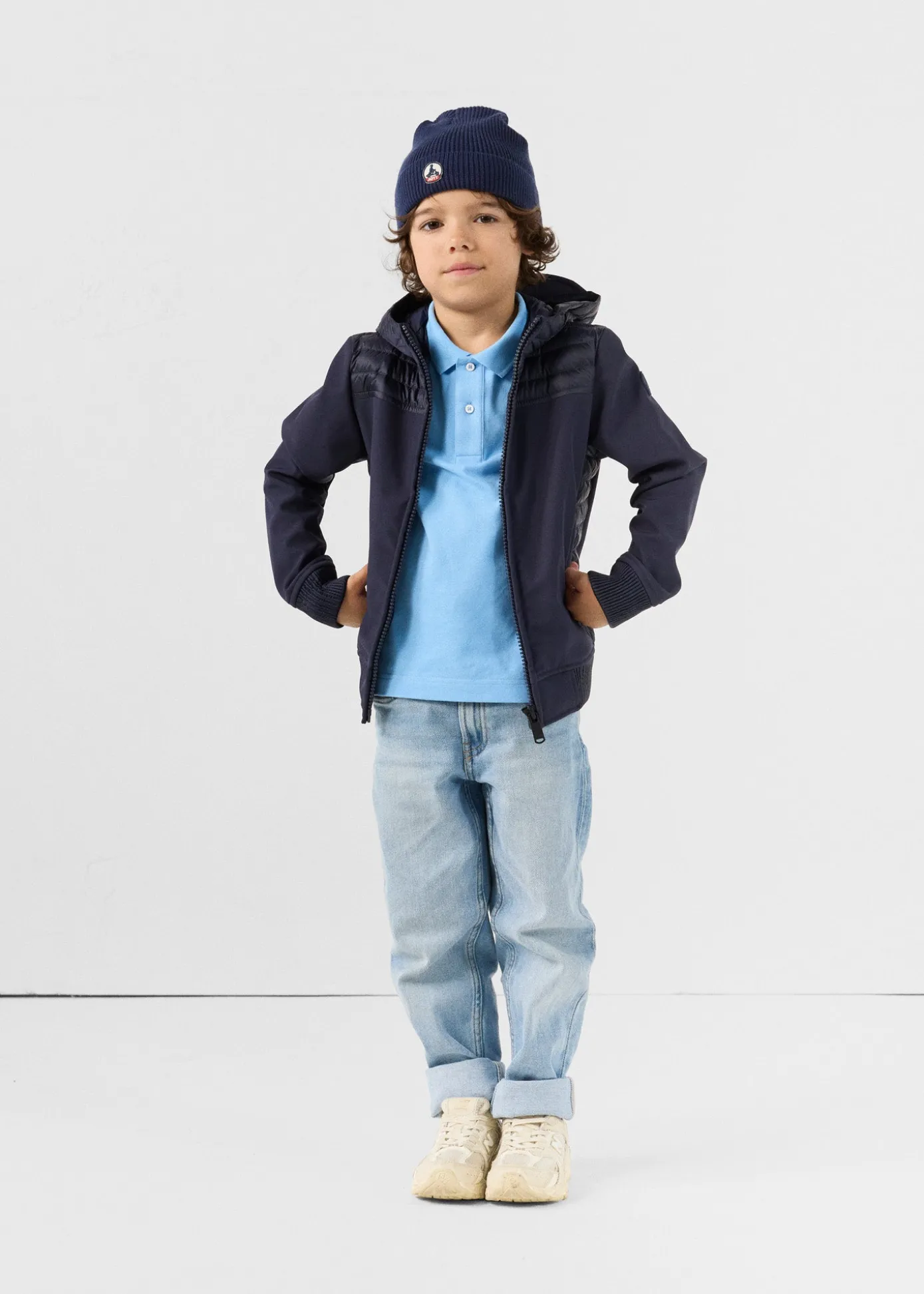 Doudoune enfant bi-matière softshell Marine Salto 2.0