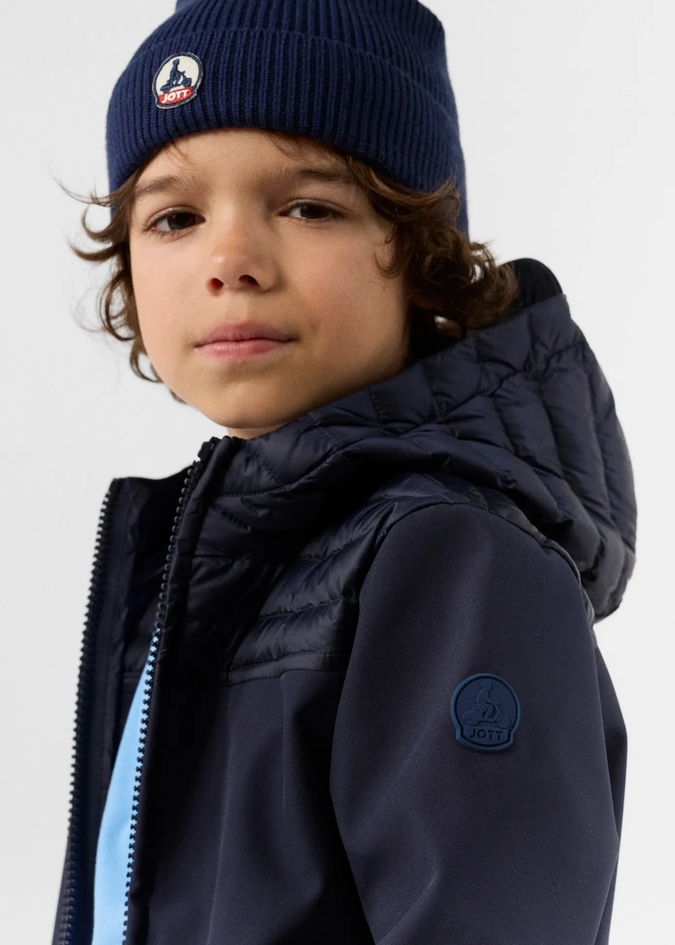 Doudoune enfant bi-matière softshell Marine Salto 2.0