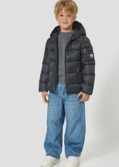 Doudoune enfant à capuche Grand Froid Noir Kazan