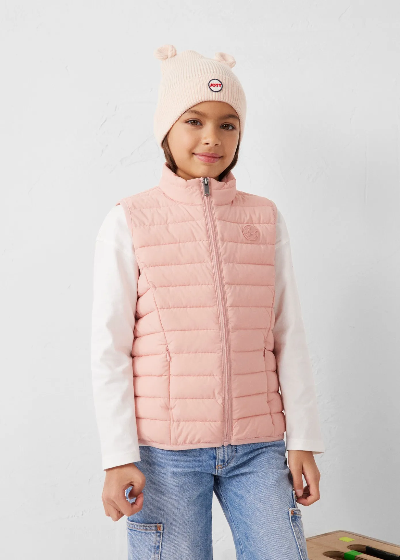 Doudoune enfant sans manches stretch Sable rose Soan