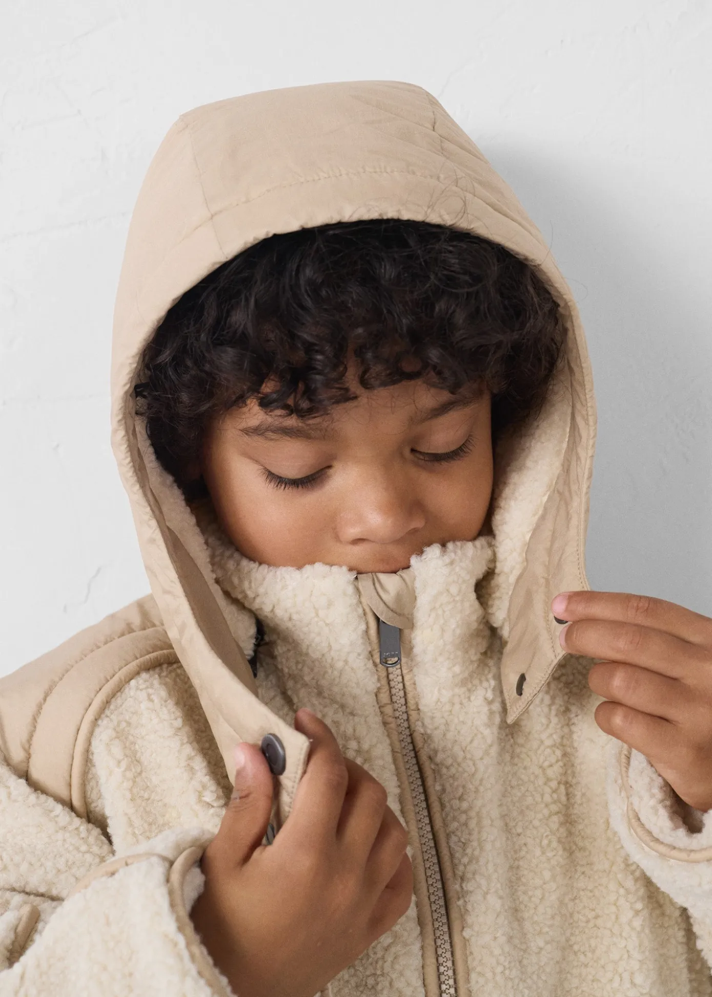 Doudoune enfant sherpa Naturel Gwen