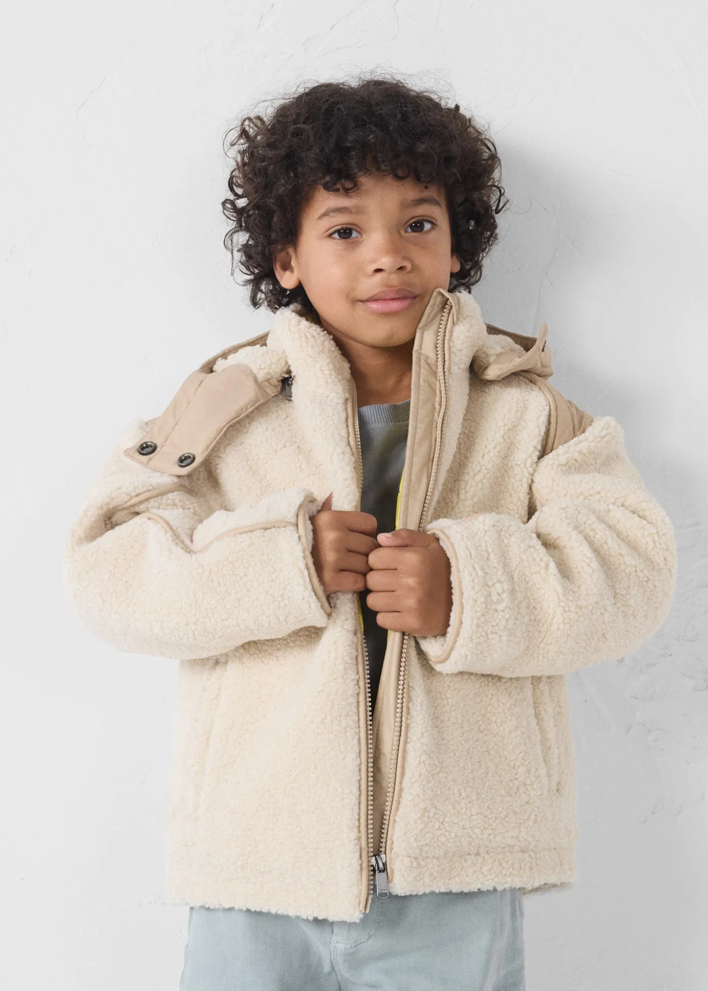 Doudoune enfant sherpa Naturel Gwen