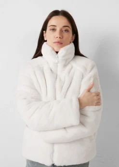 Doudoune fausse fourrure Blanc Olga