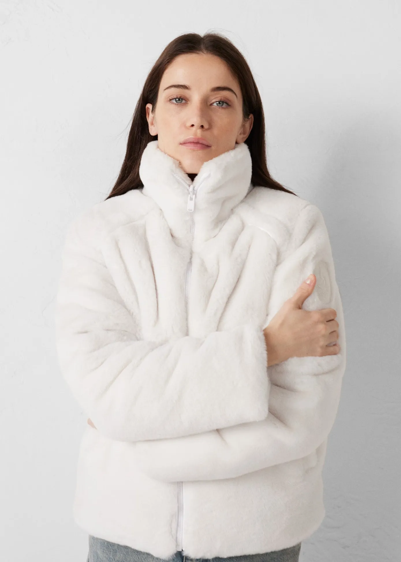 Doudoune fausse fourrure Blanc Olga