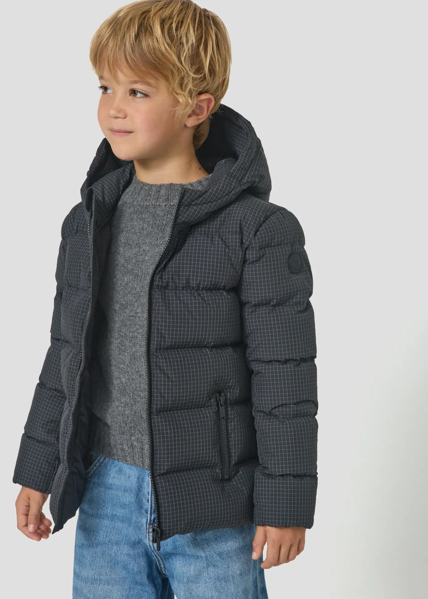 Doudoune Grand Froid enfant Grille noire Sochi