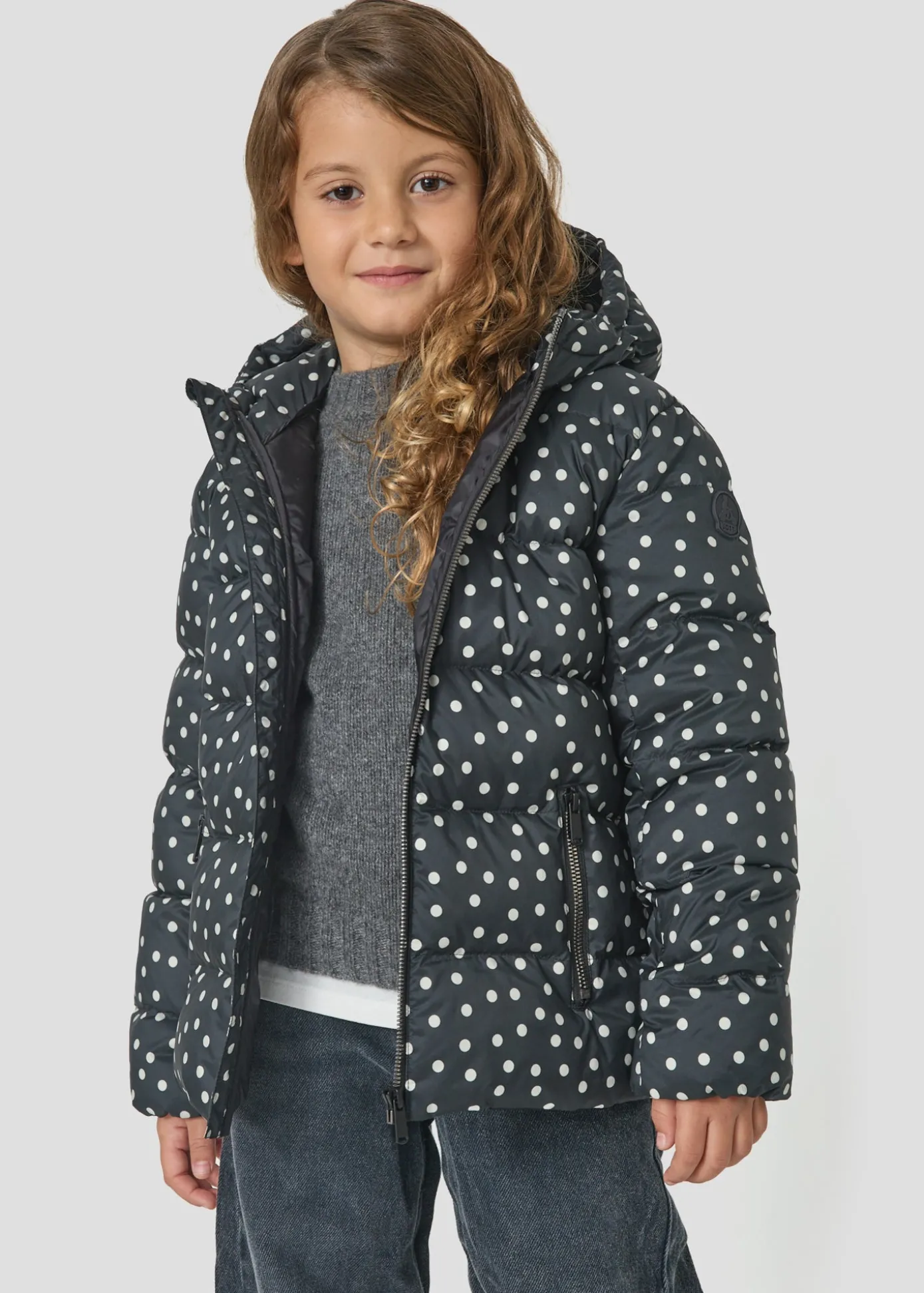 Doudoune Grand Froid enfant Pois noirs Sochi print