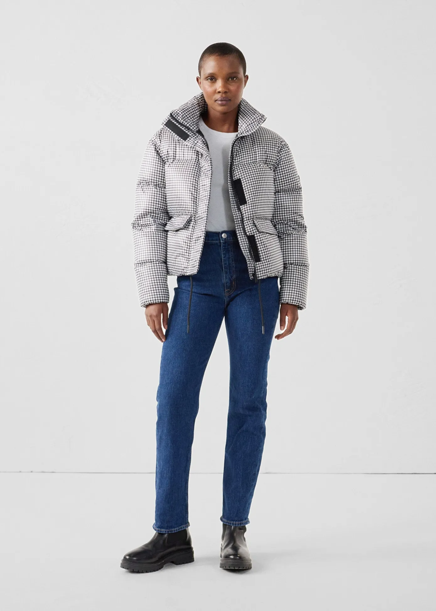 Doudoune Grand Froid esprit puffer Noir/Banc Alicia Multico