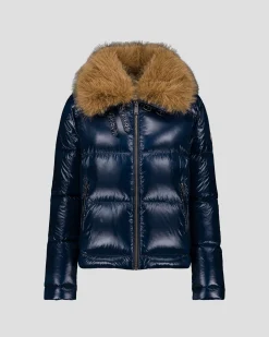 Doudoune Grand Froid fausse fourrure Marine Nevada shiny