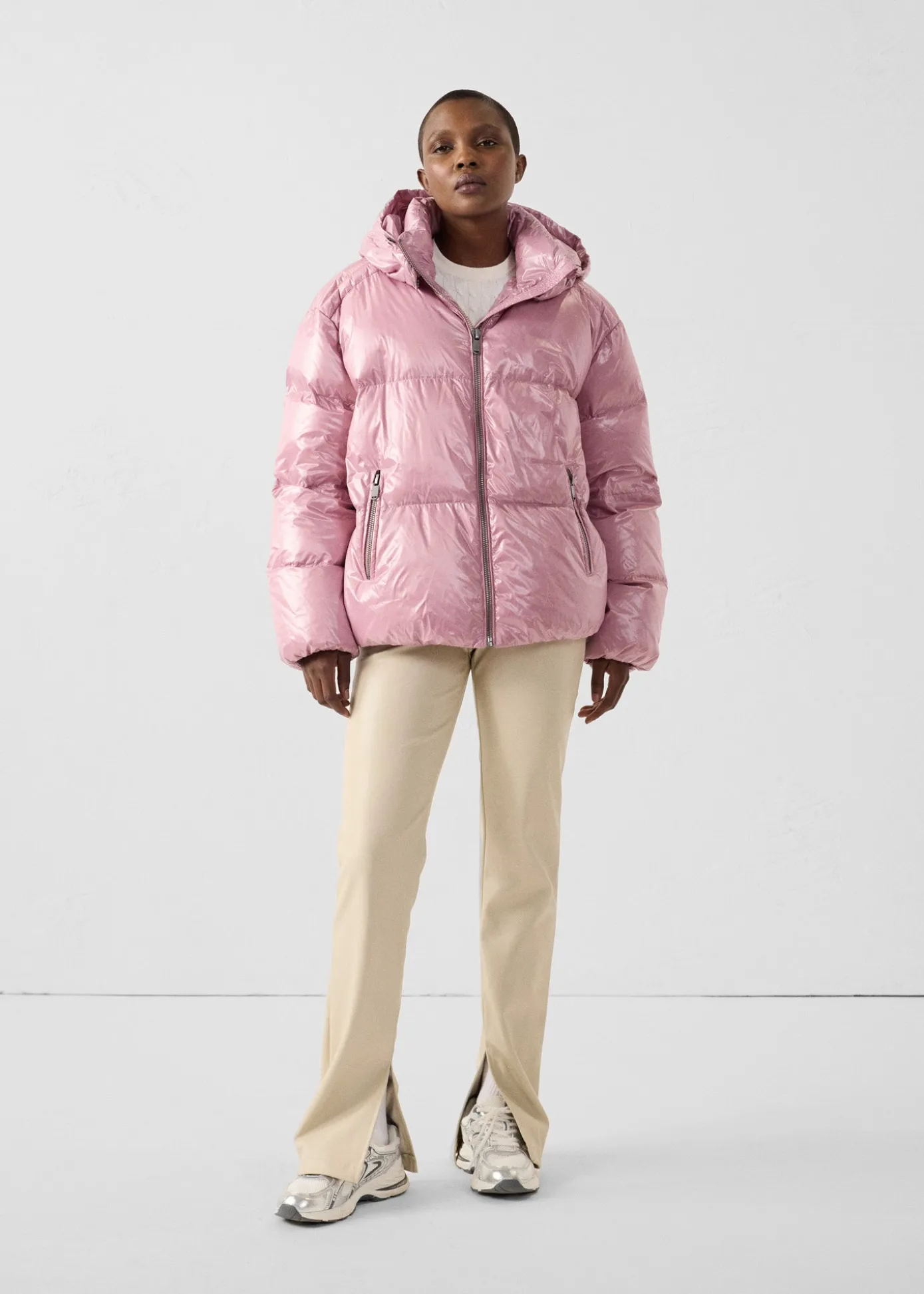Doudoune Grand Froid puffer Rose antique Quinn shiny