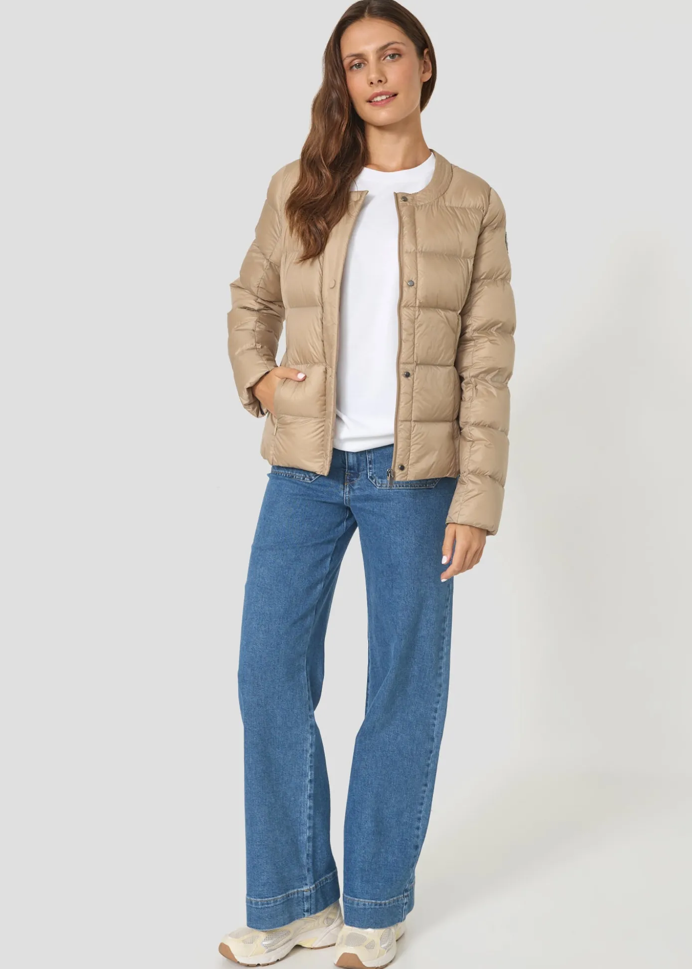 Doudoune inspirée tailleur Beige Christy