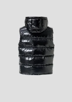 Doudoune laquée sans manches Grand Froid Noir Clappe